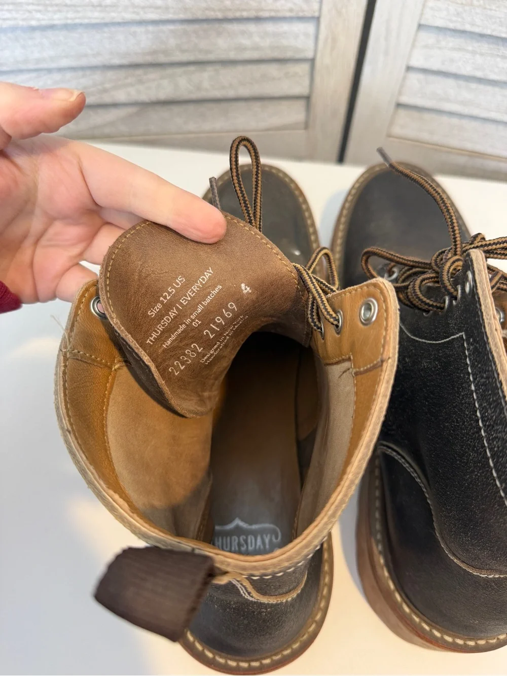 Thursday Boot Company Hero Men’s 12.5 Leather Lug Sole Lace Up Boots